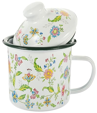 UPKOCH Tasse En Émail Épaisse 5.51Oz Mug Vintage Style Campagne Avec Poignée Confortable Pour Café Thé Eau Maison Bureau