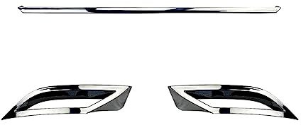 Auspuffblende Blenden Für VW Für Polo MK6 2018 + Hinten Stoßstange Diffusor Lip Spoiler Air Outlet Auspuff Streifen Abdeckung Trim (3 Stücke/1 Satz) Endrohrblenden