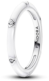 Pandora ME Ring, Sterlingsilber, mit klarem Cubic Zirkonia und weißer Emaille