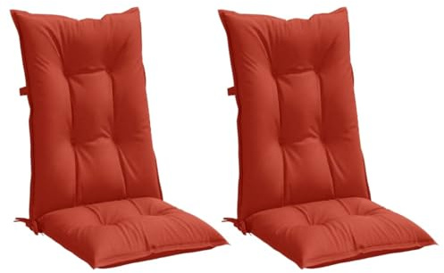 vidaXL Hochlehner-Auflagen 2 STK. Melange Rot 120x50x7 cm Stoff