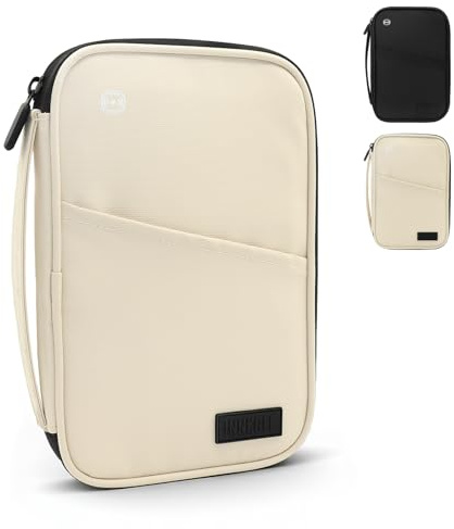 INNKGLE Passport Holder Travel Wallet -White- RFID Blocking, Waterproof Travel Document Organizer with Multiple Compartments, Family Travel Wallet for Men and Women, Ideal Travel Accessories & Gifts