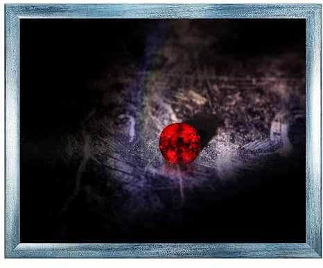 arte-tuo Bilderrahmen Rubin + 75x98 cm + Blau hell gewischt + entspiegeltem Antireflex Kunstglas + Puzzle Kunstdruck Poster