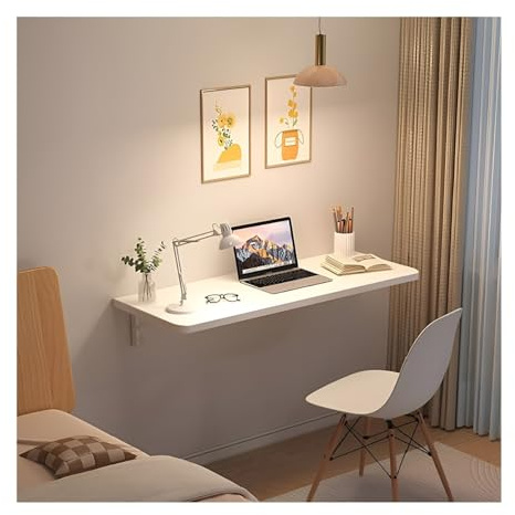 Tavolo Da Parete In Legno Pieghevole, Salvaspazio Tavolo Pieghevole Da Parete, Tavolo Pieghevole A Muro,Scrivanie, Tavolo Per Computer,Tavolo Da Cucina, Tavolo Multifunzional(White,40 * 30cm)