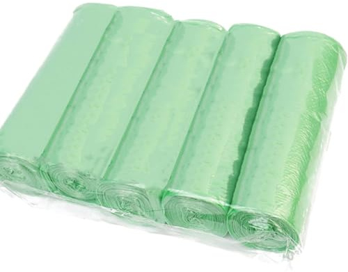 Bolsas de basura pequeñas, 5 litros, 100 bolsas de basura coloridas para oficina, cocina, baño (17.7 x 19.7 pulgadas) (verde)