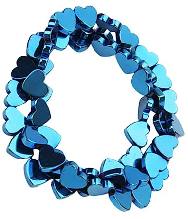 BELLIFFY 50stücke about Platinierte Steinperlen Herzform Halbfertige Bastelperlen Für Armbänder Und Kreative Schmuckzubehör Blau