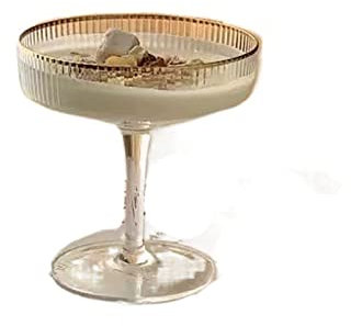 HJUGHPN Bicchieri da vino in vetro da cocktail nordico con bordo dorato trasparente coppa gelato tazza yogurt bicchiere da dessert snack champagne bicchieri