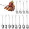 12 Pcs Shovel Spoon Fork Set, Dessert Spoons Stainless Steel Ice Cream Spoons, Stainless Steel Spade Shape Spoons, Teaspoons Desert Forks and Spoons for Fruit Cake Coffee Yogurt Family Party ​