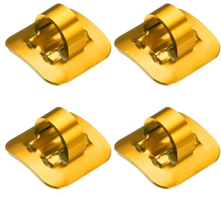 sourcing map 4pcs Bicycle C-Clips Clamps Housing Hose Guide Brake Derailleur Shift Cables with Adhesive Seat for MTB, Gold