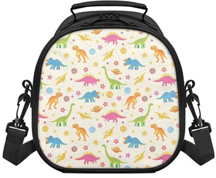 SUITOSELFY Borsa termica per il pranzo per bambini, con stampa di dinosauri, per adolescenti, grande capacità, design unico, misura personalizzata per contenere cibo, bevande e snack