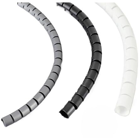 LZZYFPX 5M Wire Storage Tube Clips Cable Sleeve Organizer Pipe Wrap Cord Protector Flexible Spiral Management Device(Grey,22MM)