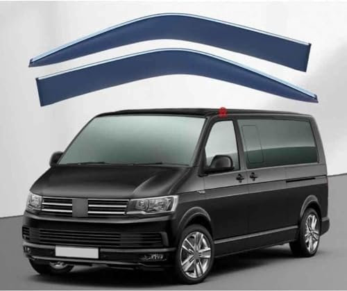 RuiHao 4 Stück Auto Windabweiser für Multivan T5 T6 2003-2021,Integrierte Deflektoren für Seitenfenster,Anti-Beschlag Regenschutz Vorne und Hinten Fenster Zubehör