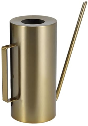 Pflanzengießkanne 1,5 l Edelstahl Indoor Gießkanne Modern Dekorativer Langer Ausgießer Blumenkrug Topfsprinkler für Tisch Bonsai, Topfpflanzen Gold Zimmerpflanzen