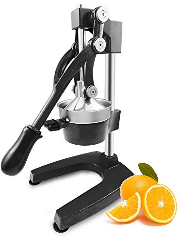 LEADZM Manuelle Zitruspresse Edelstahlbecher Schwarz | Geeignet Orange Grapefruit leicht zu reinigen