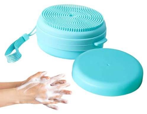 Silicone Shower Scrubber - Gentle Massage Brush, Soft Hygienic Cleaner, Durable Tool, Built-in Soap Dispenser | Loofah Alternative for Men from uo