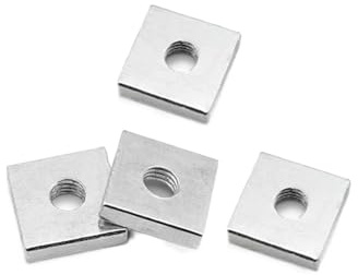 Tuercas cuadradas de acero inoxidable, Tuercas cuadradas, paquete de 20, M5, M6, M8, acero al carbono, zincadas y plateadas(M6x16x4)