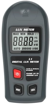 Misuratore di luce, Luxmetro con display digitale 0200.000 lux Luxmetro tascabile LCD Lux/FC Tester Sensore Fotometro Strumento di illuminazione