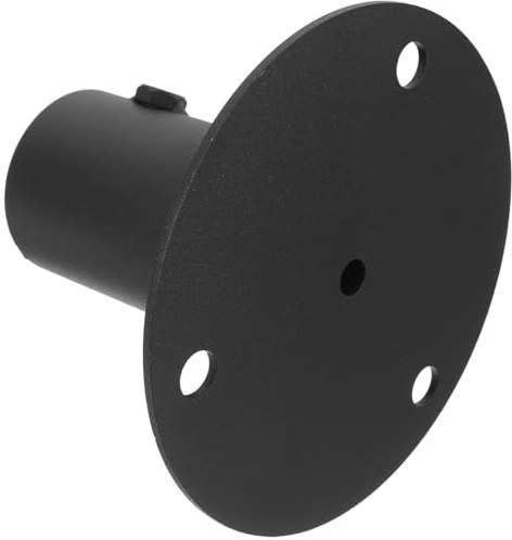 TOVINANNA Soporte de Barandilla Metálica Brida de Piso Negra 52 MM Diámetro Interior para Montaje en Concreto en Exteriores y Soporte de Postes para Buzón y Cerca