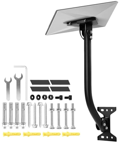 Kit Montaggio Satellite Braccio orientabile per parabola internet | Prolunga Montaggio Satellite Antivento Per Installazione Su Parete Esterna, Grondaia, Tetto, Stazione Meteo, Camper, Casa,