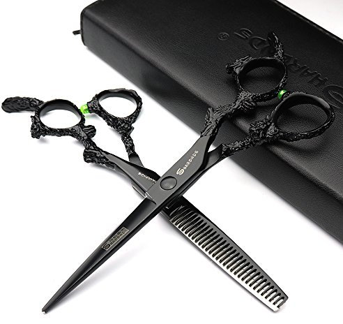 6'Japon populaire Coiffeur Ciseaux de coiffure Studio Professional outils de modelage Ciseaux de coupe ET ciseaux à effiler Lot