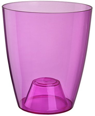 Erhard-Trading Orchideentopf Ornella Klarsichtcontainer Blumentopf Pflanztopf Übertopf 13cm Transparent violett Kunststoff