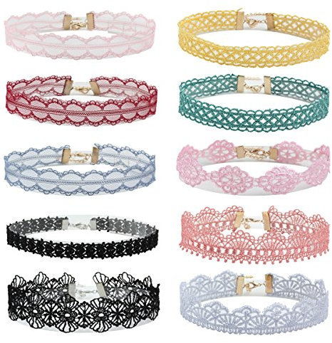 MILAKOO spitze choker für Damen gothic choker Frauen bunte Halsketten Set kragen Mädchen 10PCs
