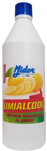 Multiuso Igienizzante al limone, acqua ossigenata 0,5% e semi di pompelmo, LIMIALCOOL 1000 ml, per superfici lavabili, vetri, piani d'appoggio, efficace contro molti virus