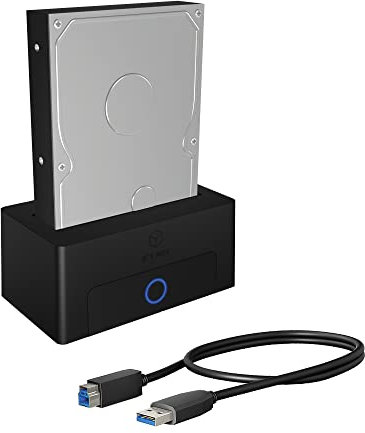 ICY BOX Station d’Accueil USB 3.2 pour SSD ou Dique Dur de 2,5 ou 3,5 Pouces, SATA, UASP, Adaptateur/Boitier Disque Dur Interne & Externe, IB-1122-U3
