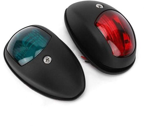 Boat Yacht LED Light, Marine Navigation Light, 2Pcs Signal Lamp Red Green LED Waterproof Boat Navigation Light DC12V 3W(White)