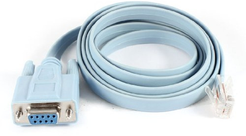 Ruilogod 1.5M VGA DB9 9 PIN hembra a rj45 Male F/M Adaptador Cable de cable azul