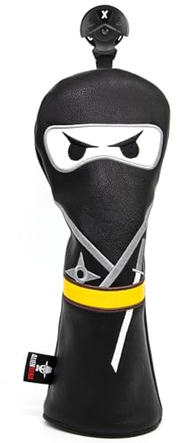 Fundas para Cabeza de Madera de Golf, 3 Fundas para Cabeza de Madera, Fundas híbridas Bordadas, diseño Ninja para Palos de Golf, Cubierta de Cabeza de Madera Hecha a Mano para Todos los Palos de