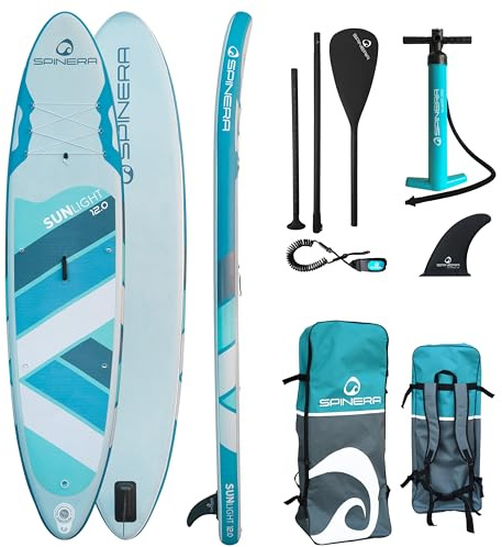 Spinera Sun Light SUP [3 Größen] | Aufblasbares Stand Up Paddle Board für Einsteiger & Fortgeschrittene | Ultra Light Material | Komplettset