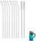 8 Pz Cannucce riutilizzabili di vetro, chiaro Bent Drink Straws per Smoothie Milkshake Cocktail Bevande fredde