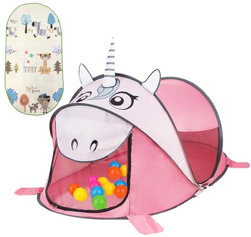 Balakaka Kinderzelt Indoor Spielzelt Kinderzelt, Pop up Spielhaus Kinderzelt182 x 96 x 76cm, Spielzeug Faltbares Kinderspielhaus Zelt Outdoor für Jungen Mädchen Geschenk für 3-8 Jahre, Rosa