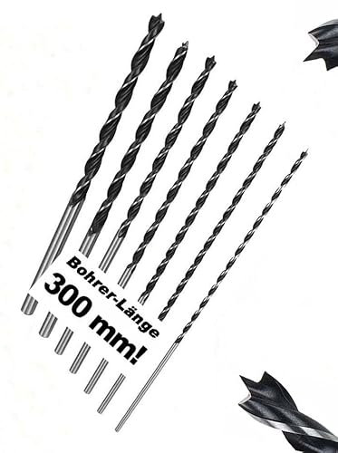 Holzbohrer Satz 7tlg Bohrsatz Balkenbohrer Schlangenbohrer 4 bis 12mm 300mm lang