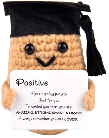 Vibbang Positive Gifts - Bambole di patate, regalo di supporto emotivo, uncinetto positivo con biglietto motivazionale, regalo per rallegrare, regali per la salute mentale, regali di Pasqua, regali