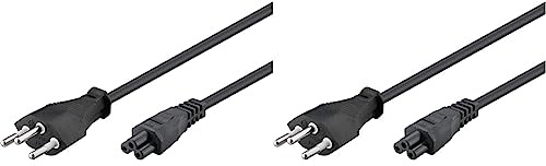 Goobay 93960 Netzanschlusskabel Schweiz, 1, 8 m, Schwarz (Packung mit 2)