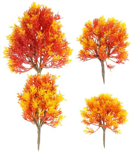 Warmhm 12stücke Teiliges Kunststoff Ahornbaum Modell Für Gartenlandschaft Miniatur Bäume Orange Für Szenarien Und Architektur Modelle