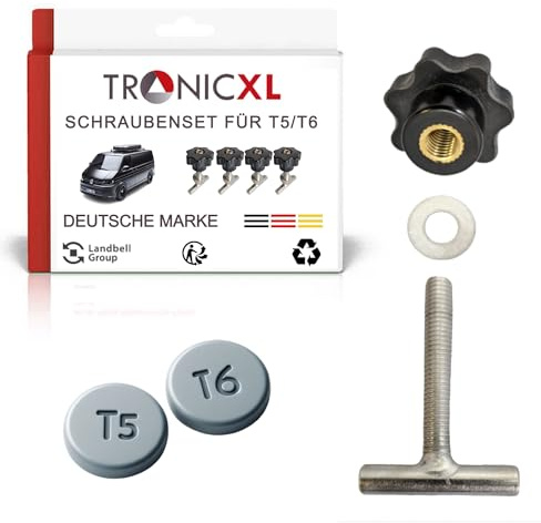 TronicXL Schraubenset kompatibel mit VW Bulli Bus T5 T6 Multivan Schrauben Führungsschiene Schienenlast Sicherungsschrauben Transporter California Ladungssicherung