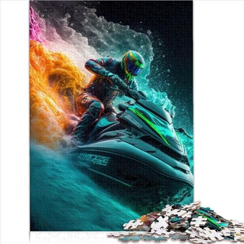 Puzzle für Erwachsene, Jet-Ski-Puzzles, 1000 Teile, für Erwachsene und Kinder, einzigartige Holzpuzzles für Erwachsene und Kinder zum Stressabbau, Staycation-Größe (50x75 cm)