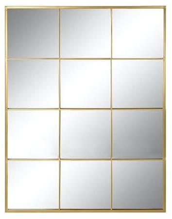 ROCKING GIFTS Espejo de Pared en Forma de Ventana, tamaño 90x120cm, Color Oro