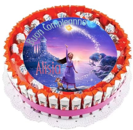 Torta barrette cioccolato con cialda - kit fai da te idea regalo compleanno bambini festa party dolciumi cioccolato cioccolata barrette personaggio a scelta (Wish)