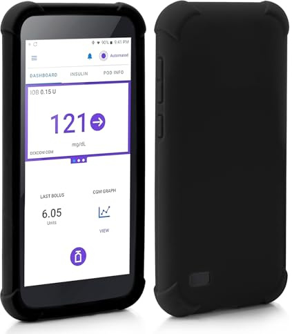 Omnipod-5-Silikon-Schutzhülle, Stoßfeste Omnipod 5 PDM Hülle zum Schutz Ihres Omnipod 5 Pod Tasche Case Empfängers von YOUSHARES (Schwarz)