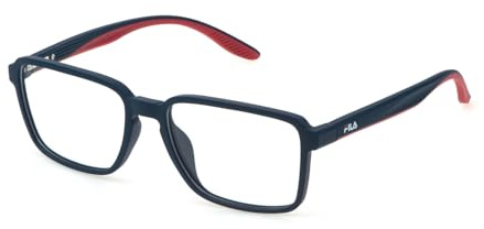 FILA Quadratisch Edelstahl Brillen in Matt Nachtblau für Herren, Brille mit Sehstärke, optional mit Sonnenbrillen tönung oder Blaulichtfilter (Modell VFI710)