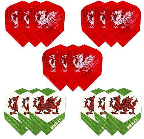 Harrows Wales Dart Flights | 5 x Sets Dart-Flights (insgesamt 15 Flights), 100-Mikron-Dart-Flights, extra stark, hergestellt in Großbritannien, professionelles Dart-Zubehör