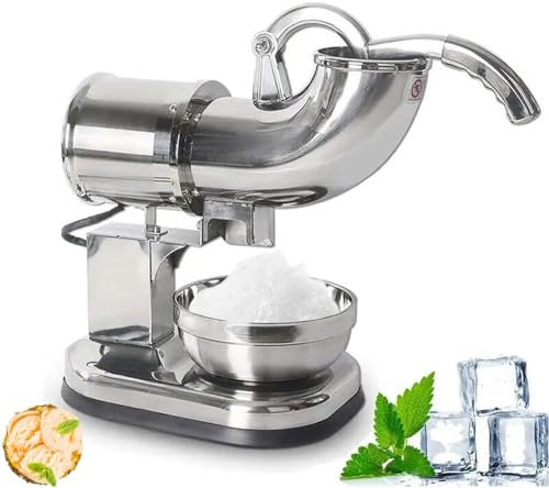 Ice Crusher, Stainless Steel Shaved Ice Machine With Four Blades - Electric Ice Shaver Snow Cone Maker For Cocktails, Smoothies, Cold Drinks