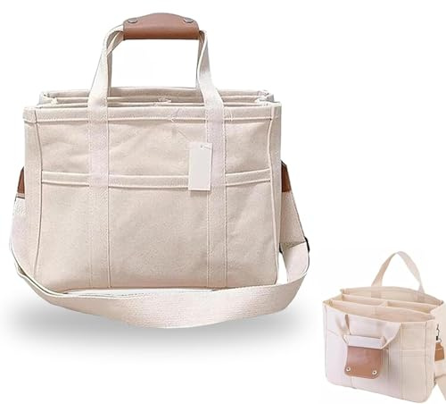 Smilbaley Große Mama WickeltascheToteMit Fach, Handtasche Multitalent, Multifunktionale Schultertasche, Mama-Einkaufstasche, Großes Fassungsvermögen, für Schule, Arbeit, Reisen, Einkaufen (Beige)