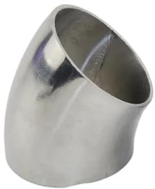 FUNFOB Auspuffblenden Stumpfschweißbogen 51 Mm 57 Mm 63 Mm 76 Mm Außendurchmesser 304 Edelstahl Geschweißter 45-Grad-Bogen Poliert Auto Auspuffroh(45mm x 1.5mm)