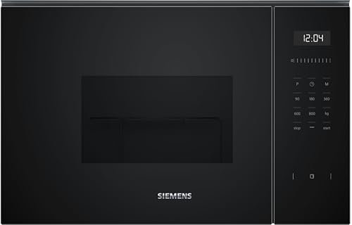Siemens iQ500 Micro-ondes encastrable 59 x 38 cm, CookControl, humidClean, Gril, Noir, BE525LMB1