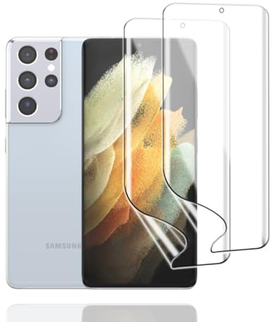 Displayschutzfolie für Samsung Galaxy S21 Ultra 5G, 2 Stück TPU Schutzfolie Weiche HD Klar Flexible Transparente Hydrogel Folie TPU Film | 2 Stück, flexible TPU-Hydrogel-Folie, selbstheilend, mit Kratzschutz, hohe Klarheit, Fingerabdruck- und Gesichtserkennung