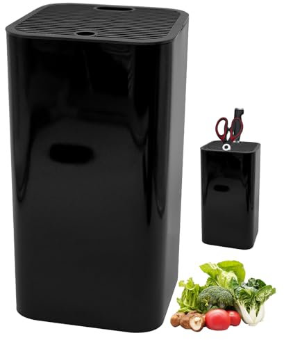 Empty Knife Holder,Knife Block Without Knives,Universal Round Knife Block Only,Knife Storage Stand,with Scissors Slot,Keep Knives Organized and Clean
